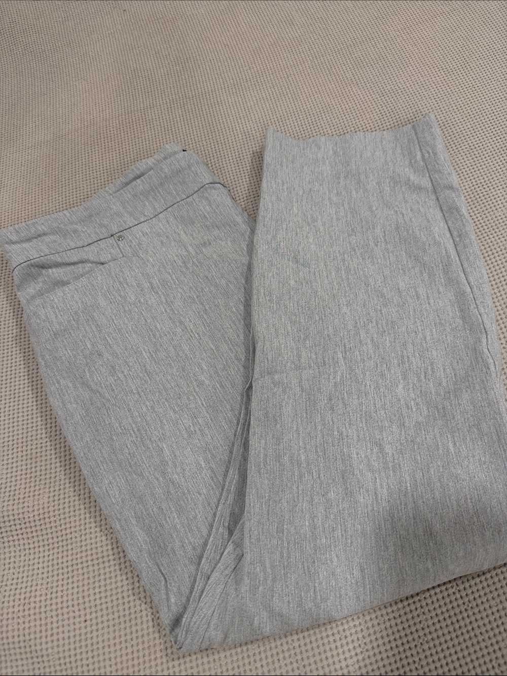 Hilary Radley Light Gray Straight-Leg Pants